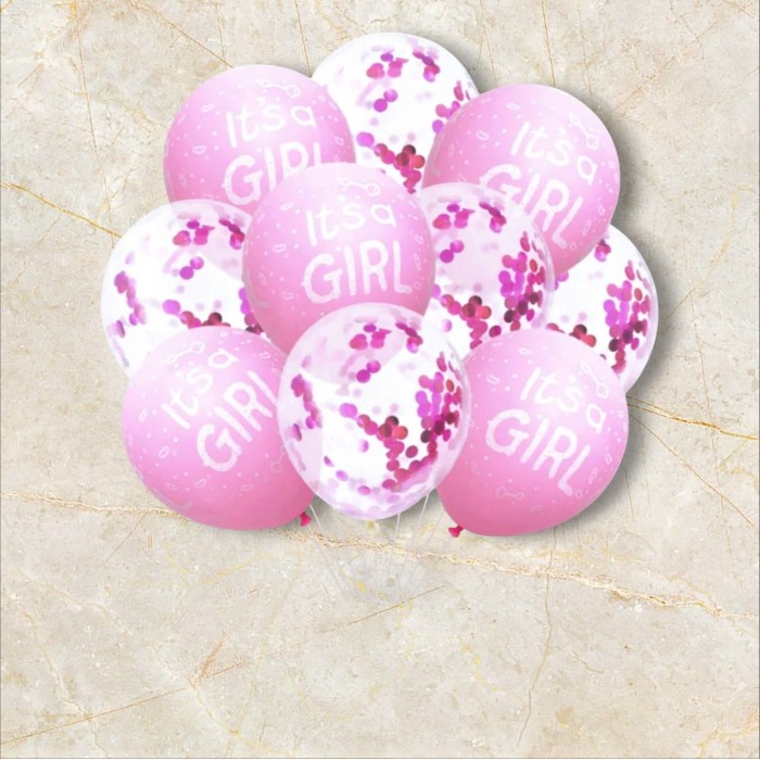 Kız Bebek 10 lu Helyum Balon